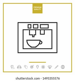 Coffee machine, coffee maker linear icon. Graphic elements for your design