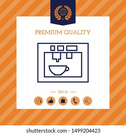 Coffee machine, coffee maker linear icon. Graphic elements for your design