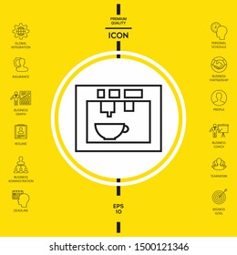 Coffee machine, coffee maker linear icon. Graphic elements for your design