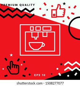 Coffee machine, coffee maker linear icon. Graphic elements for your design