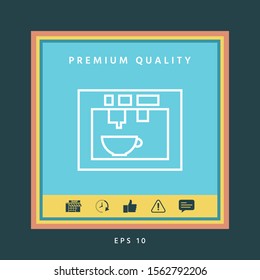 Coffee machine, coffee maker linear icon. Graphic elements for your design