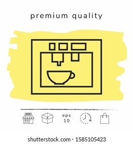 Coffee machine, coffee maker linear icon. Graphic elements for your design