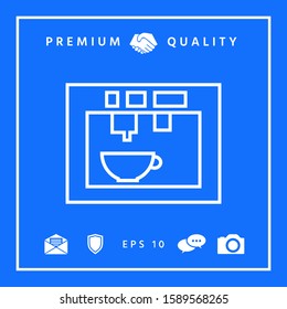 Coffee machine, coffee maker linear icon. Graphic elements for your design