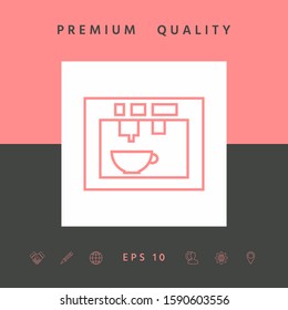 Coffee machine, coffee maker linear icon. Graphic elements for your design