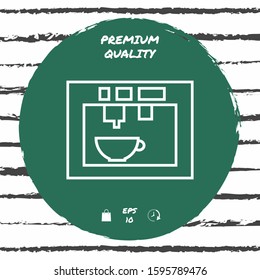 Coffee machine, coffee maker linear icon. Graphic elements for your design
