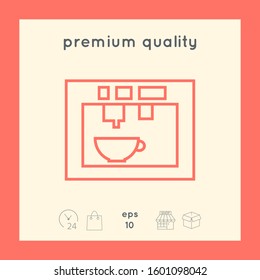 Coffee machine, coffee maker linear icon. Graphic elements for your design