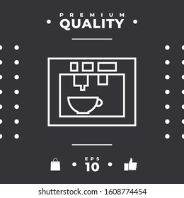 Coffee machine, coffee maker linear icon. Graphic elements for your design