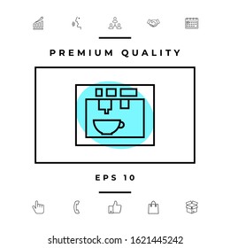 Coffee machine, coffee maker linear icon. Graphic elements for your design