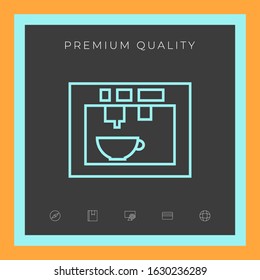 Coffee machine, coffee maker linear icon. Graphic elements for your design