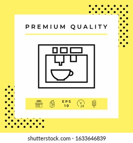 Coffee machine, coffee maker linear icon. Graphic elements for your design