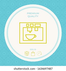 Coffee machine, coffee maker linear icon. Graphic elements for your design