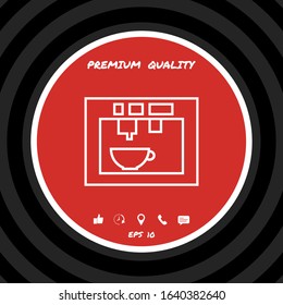 Coffee machine, coffee maker linear icon. Graphic elements for your design