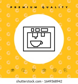 Máquina de café, icono lineal de cafetera. Elementos gráficos para el diseño