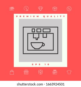 Coffee machine, coffee maker linear icon. Graphic elements for your design