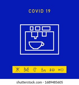 Coffee machine, coffee maker linear icon. Graphic elements for your design