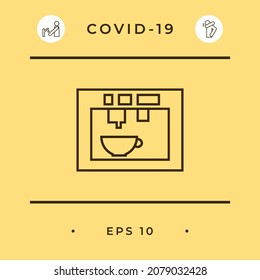 Coffee machine, coffee maker linear icon. Element for your design