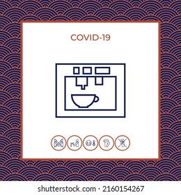 Coffee machine, coffee maker linear icon. Element for your design