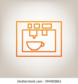 Coffee machine, coffee maker linear icon.