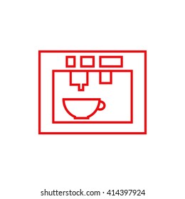 Coffee machine, coffee maker linear icon.