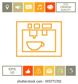 Coffee machine, coffee maker linear icon