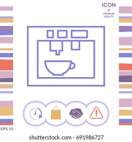 Coffee machine, coffee maker linear icon
