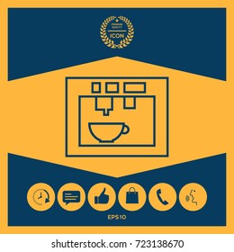 Coffee machine, coffee maker linear icon