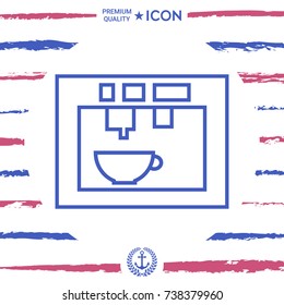 Coffee machine, coffee maker linear icon