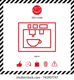 Coffee machine, coffee maker linear icon