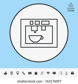 Coffee machine, coffee maker linear icon