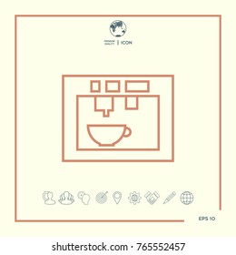 Coffee machine, coffee maker linear icon