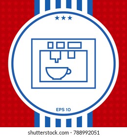 Coffee machine, coffee maker linear icon