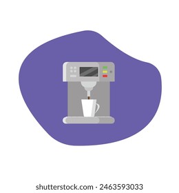 Coffee machine in modern design. Kitchen items. Flat style.