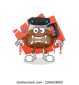 coffee machine monster vector. cartoon character