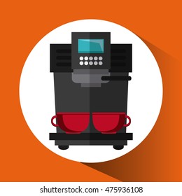 coffee machine mug appliances supplies electronic home icon. Colorful and flat design. Vector illustration