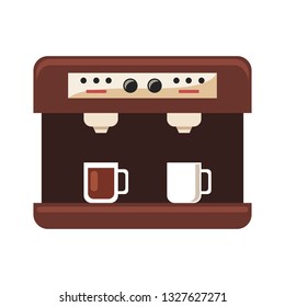 Coffee machine on white background