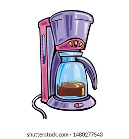 Coffee machine on white background