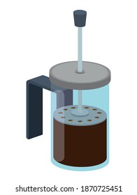 Kaffeemaschine auf weißem Hintergrund, Vektorgrafik-Design