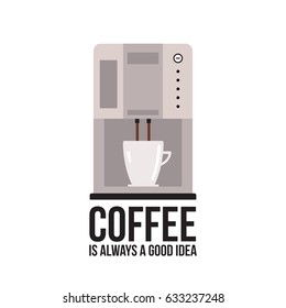 Coffee machine on white background