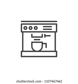 Coffee machine outline icon. linear style sign for mobile concept and web design. coffee maker simple line vector icon. Symbol, logo illustration. Pixel perfect vector graphics