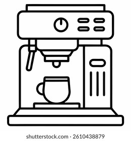 coffee machine outline icon on white background