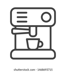 Coffee machine outline icon. Vector illustration.