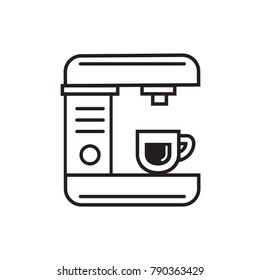Coffee machine outline stroke. Illustration. Isolate on white background.