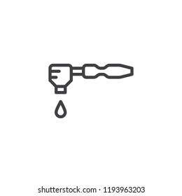 Coffee machine part outline icon. linear style sign for mobile concept and web design. faucet line vector icon. Symbol, logo illustration. Pixel perfect vector graphics