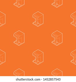 Coffee machine pattern vector orange for any web design best