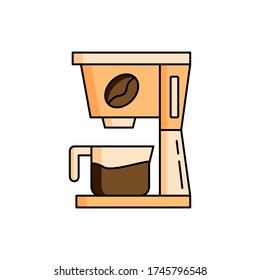 Coffee machine, pot icon. Simple colored field outline vector illustration for ui and ux, website or mobile application