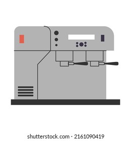 Coffee machine for preparing coffee drinks in cafes and at home. Simple flat vector isolated on white background