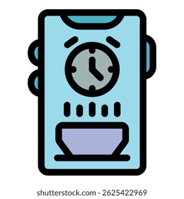 Coffee machine is preparing a hot beverage at a scheduled time