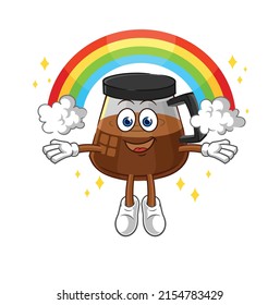 coffee machine with a rainbow. cartoon vector