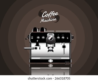 Coffee machine realistic black. vector illustration.