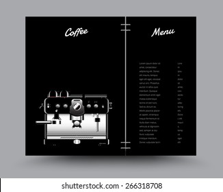 Coffee machine realistic black. vector illustration.